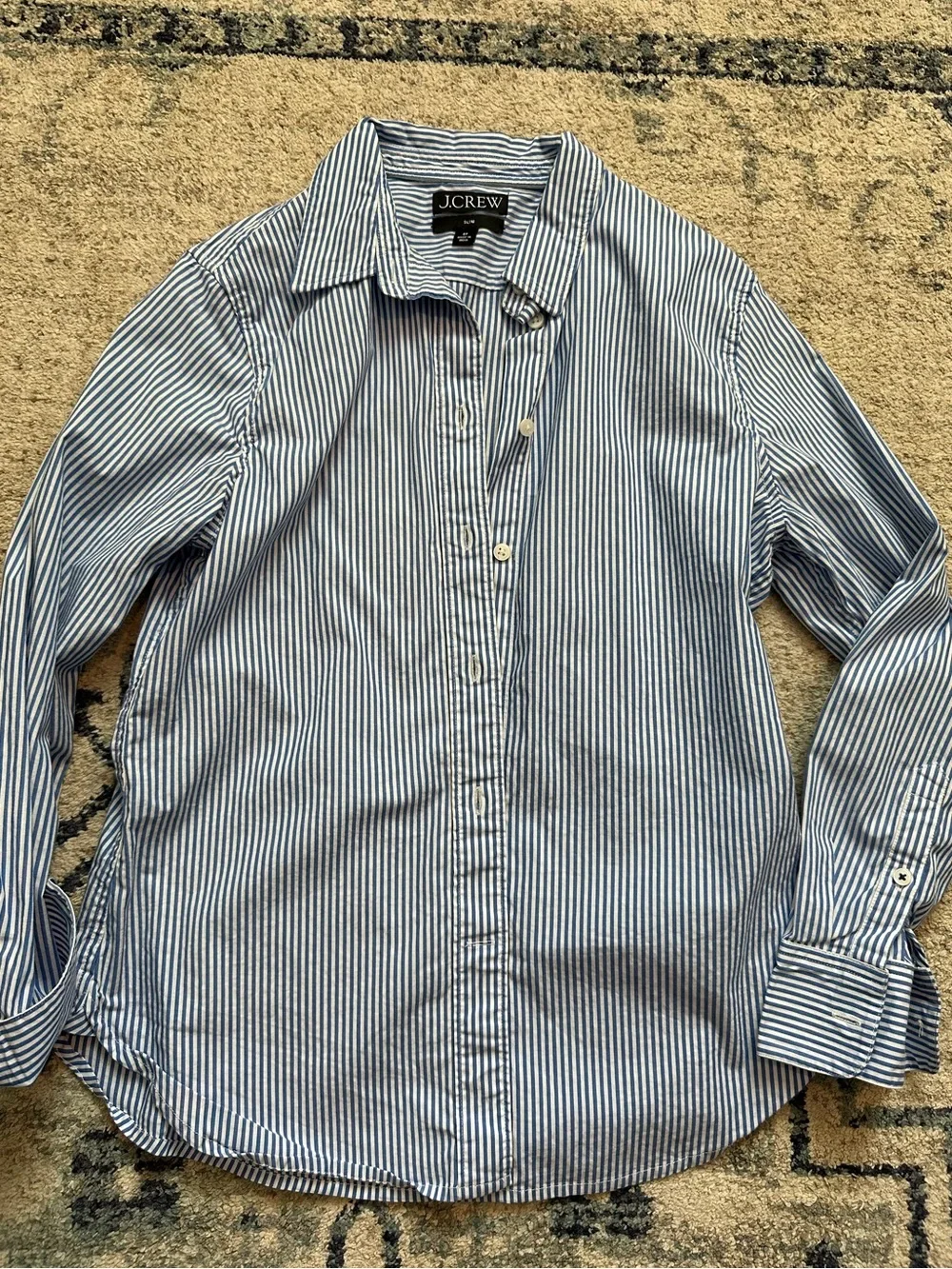 J.Crew Blue Stripe Button-Down Shirt